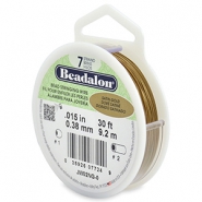 Beadalon stringing wire 7 strand 0.38mm Dor&eacute; satin&eacute;