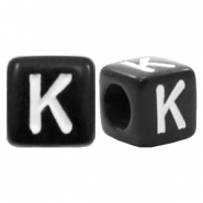 Perles acryliques alphabet lettre K noir