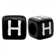 Perles acryliques alphabet lettre H noir