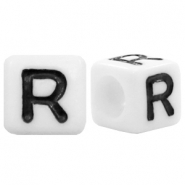 Perles acryliques alphabet lettre R blanc