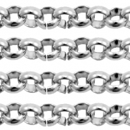 Appr&ecirc;ts en acier inox maille jaseron 4mm argent&eacute; antique