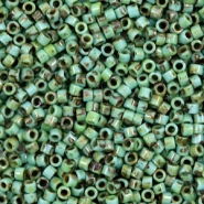 Perles Miyuki delicas 11/0 Opaque picasso turquoise blue DB-2264