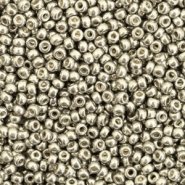 Perles de rocailles Miyuki 11/0 Duracoat galvanized light pewter silver 11-4221