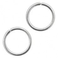 Appr&ecirc;ts en acier inox anneau bris&eacute; 8mm argent&eacute; antique