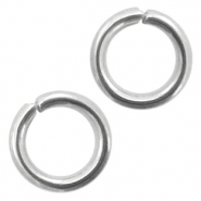 Appr&ecirc;ts en acier inox anneau bris&eacute; 5mm argent&eacute; antique