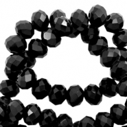 Perles &agrave; facettes 6x4 mm disque Noir