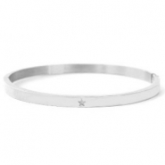 Bracelets en acier inox avec &eacute;toile Argent&eacute;