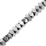 Perles h&eacute;matites facett&eacute;es disque Gris argent&eacute;