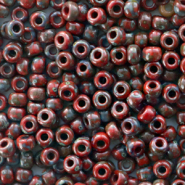 Perles de rocailles Miyuki 8/0 Opaque picasso red 8-4513