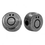 Perles lettres en m&eacute;tal DQ &Ouml; Argent&eacute; anthracite (sans nickel)