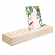 Pr&eacute;sentoir bijoux en bois pour cartes &agrave; bijoux 4 lignes Naturel (couleur naturelle du bois)