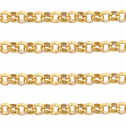 Appr&ecirc;ts en acier inox cha&icirc;ne maille jaseron 3mm Dor&eacute;