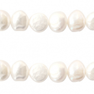 BQ Perles d'eau douce nugget rond 8-9mm Natural blanc