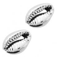 Perles coquillage specials Cauri Argent&eacute; antique