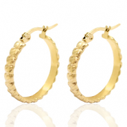 Boucles d'oreilles en acier inox cr&eacute;oles 25mm Dor&eacute;