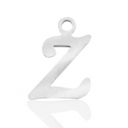 Breloques en acier inox alphabet lettre Z Argent&eacute;