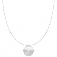 Colliers en acier Polaris avec serti pour cabochon 20mm Argent&eacute;