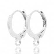 Boucles d'oreilles dormeuses 1 anneau 11mm Argent&eacute; antique