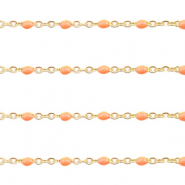 Appr&ecirc;ts en acier inox cha&icirc;ne maille jaseron 1mm Orange-dor&eacute;