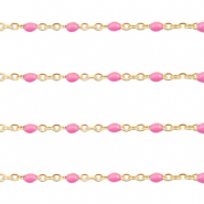 Appr&ecirc;ts en acier inox cha&icirc;ne maille jaseron 1mm Rose-dor&eacute;