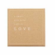Bo&icirc;te &eacute;crin &agrave; bijoux 'A small gift with lots of LOVE' Marron