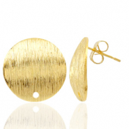Appr&ecirc;ts en m&eacute;tal TQ boucles d'oreilles puces 18mm avec anneau Dor&eacute;