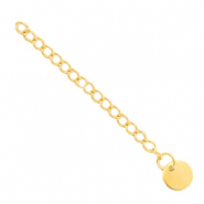 Appr&ecirc;ts en acier inox cha&icirc;nette d'extension m&eacute;daillon rond 8mm dor&eacute;