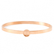 Bracelets en acier Polaris (Inox) avec serti pour cabochon 7mm/Swarovski SS34 Dor&eacute; ros&eacute;