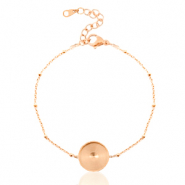 Bracelets en acier Polaris (Inox) avec serti pour cabochon 12mm petites boules Dor&eacute; ros&eacute;