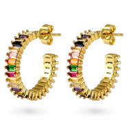 Bijoux arc-en-ciel en Zirconium cr&eacute;oles Dor&eacute;