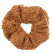 Chouchou pour cheveux polaire peluche Marron