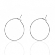 Boucles d'oreilles en acier inox 15mm Argent&eacute;