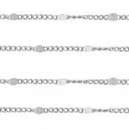 Appr&ecirc;ts en acier inox cha&icirc;ne maille jaseron maillons argent&eacute;