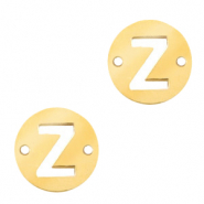 Breloques en acier inox connecteur lettre Z rond 10mm Dor&eacute;