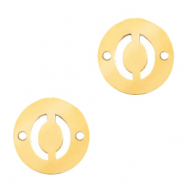 Breloques en acier inox connecteur lettre O rond 10mm Dor&eacute;