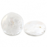 BQ Perles d'eau douce m&eacute;daillon Blanc nacr&eacute;
