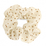 Chouchous pour cheveux pois Blanc cass&eacute;