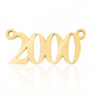 Breloques en acier Inox connecteur ann&eacute;e 2000 Dor&eacute;
