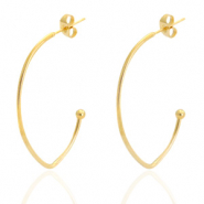 Boucles d'oreilles en acier Inox Dor&eacute;