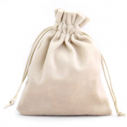 Sachet &agrave; bijoux en velours Beige