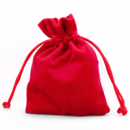 Sachet &agrave; bijoux en velours Rouge
