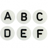 Perles lettres acryliques glow-in-the-dark m&eacute;lange Gris transparent-noir