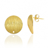 M&eacute;tal TQ laiton puces rond 15mm avec anneau Dor&eacute;