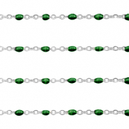 Appr&ecirc;ts en acier inox cha&icirc;ne maille jaseron 1mm&nbsp;Vert ultramarine-argent&eacute;