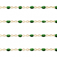 Appr&ecirc;ts en acier inox cha&icirc;ne maille jaseron 1mm&nbsp;Vert ultramarine-dor&eacute;