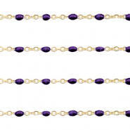 Appr&ecirc;ts en acier inox cha&icirc;ne maille jaseron 1mm&nbsp;Violet royal-dor&eacute;