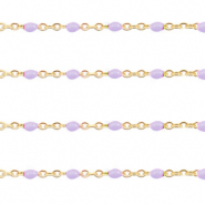 Appr&ecirc;ts en acier inox cha&icirc;ne maille jaseron 1mm&nbsp; Violet vigne-dor&eacute;