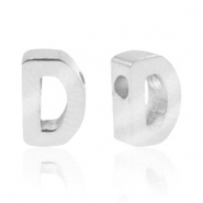 Perles en acier Inox lettre D Argent&eacute;