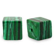 Pierres naturelles carr&eacute; 4mm Vert