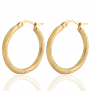 Boucles d'oreilles en acier inox cr&eacute;oles Dor&eacute;